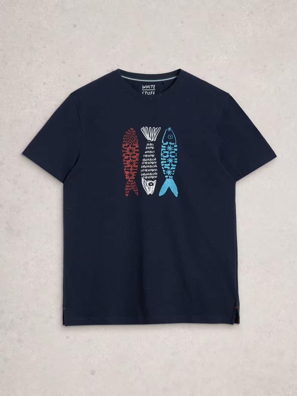 White Stuff Mens Abersoch Tile Fish T-Shirt 445997 Navy Clothing S / Navy,M / Navy,L / Navy,XL / Navy,XXL / Navy