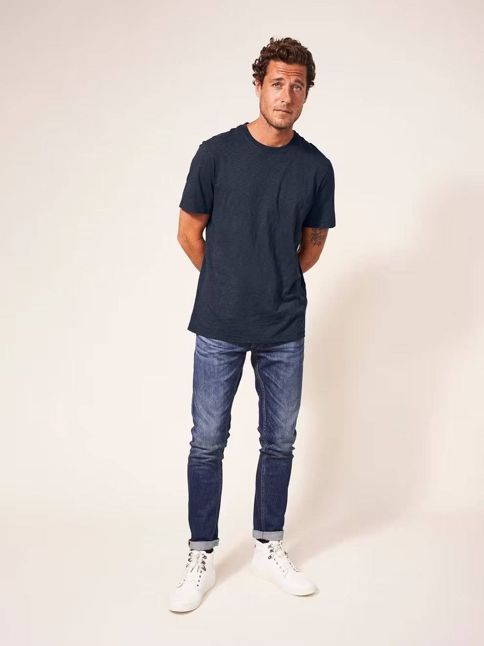 White Stuff Mens Abersoch Plain T-Shirt 444414 Navy Clothing S / Navy,M / Navy,L / Navy,XL / Navy,XXL / Navy