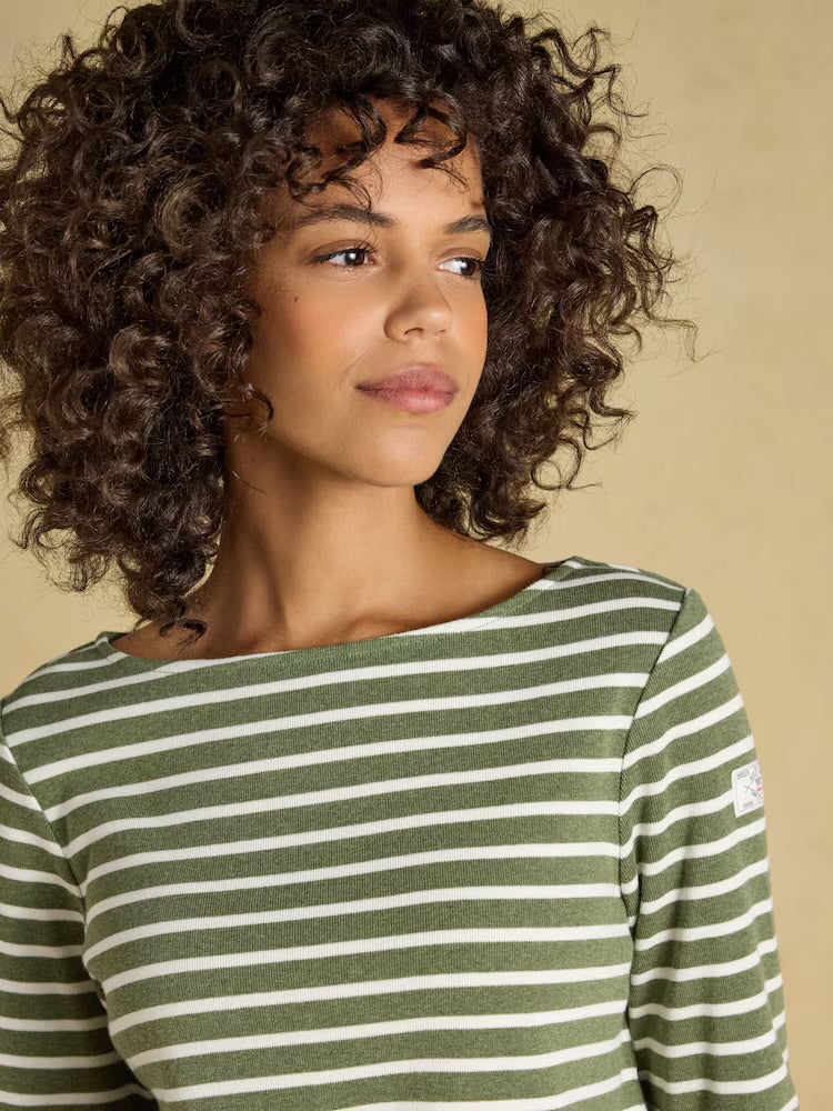 Joules Womens Harbour T-Shirt G57-531 Khaki Stripe