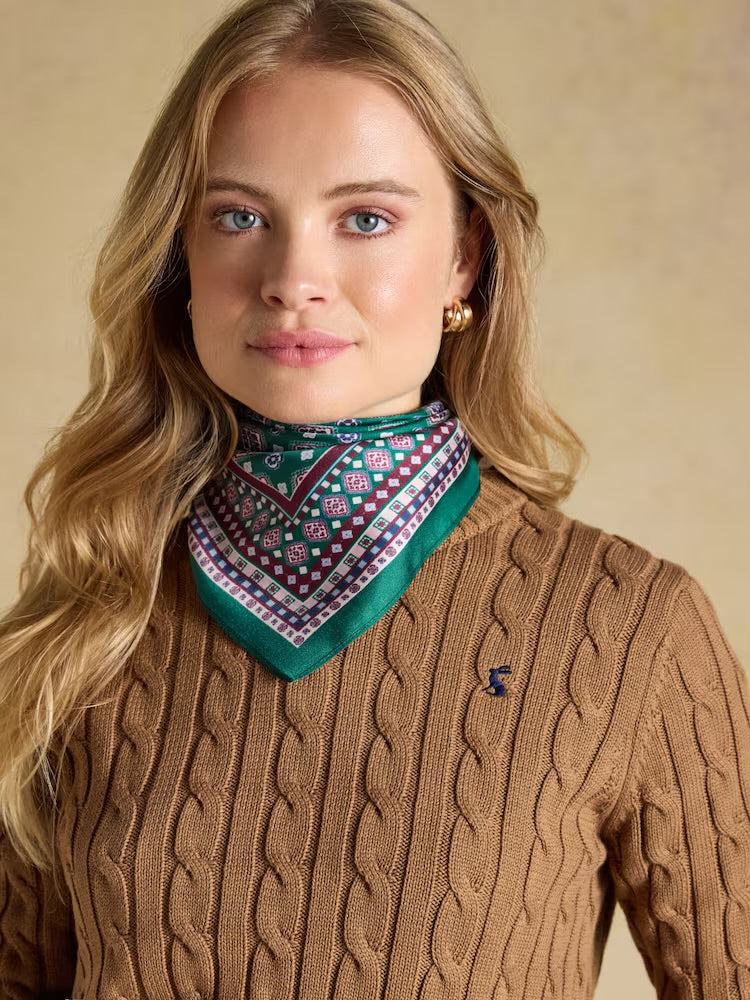 Joules Womens Elsie Silk Scarf G99-089 Green