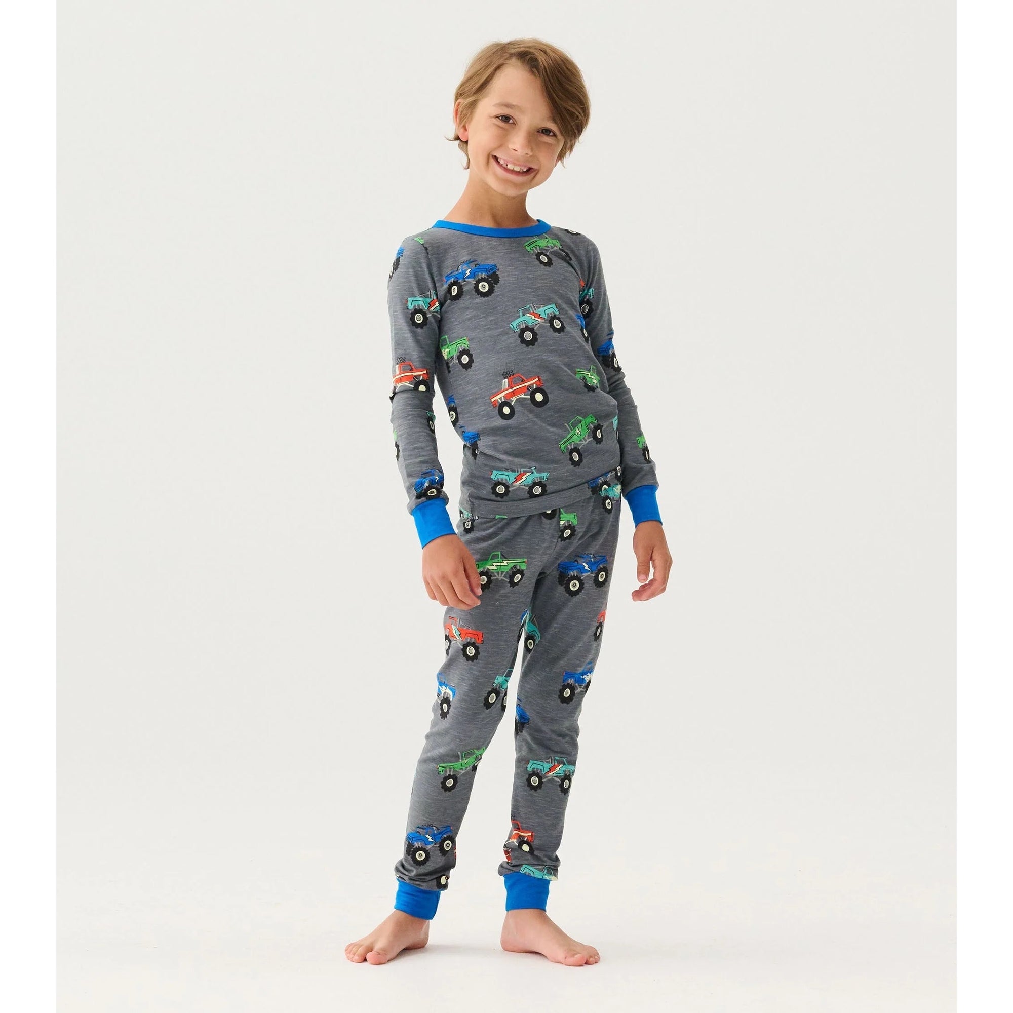 Hatley Monster Trucks Pj Set F24mtk1789 Clothing 4YRS / Grey,5YRS / Grey,6YRS / Grey,7YRS / Grey,8YRS / Grey,10YRS / Grey