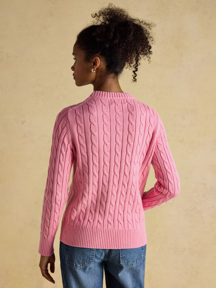 Joules Womens Classic Cable Sweater W78-284 Pink Clothing UK8 / Pink,UK10 / Pink,UK12 / Pink,UK14 / Pink,UK16 / Pink