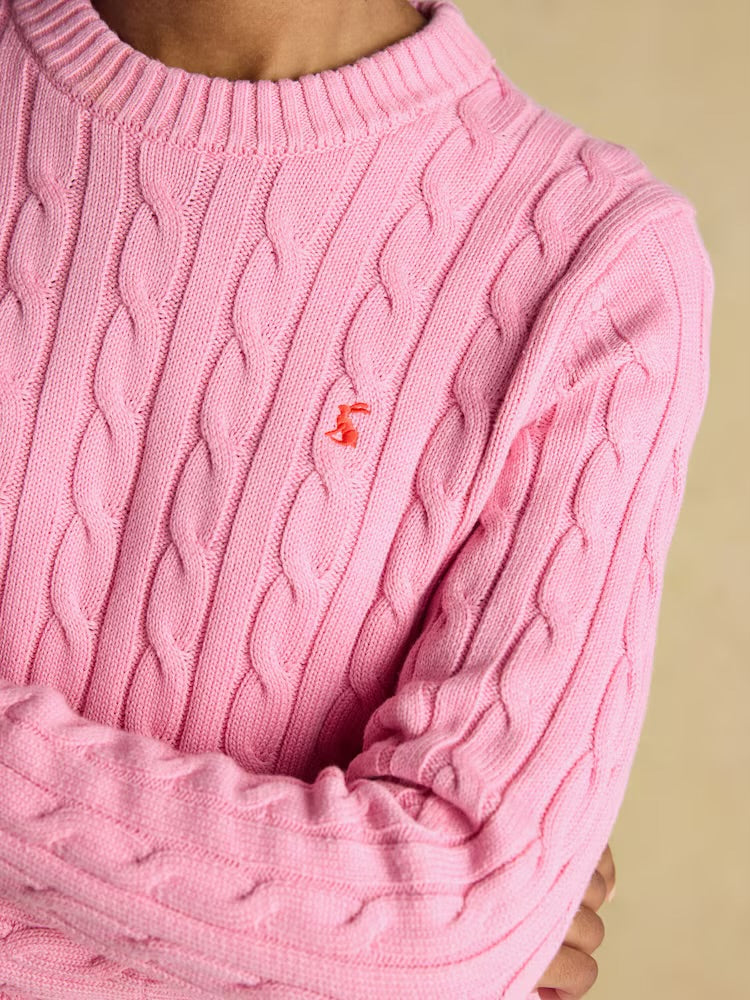 Joules Womens Classic Cable Sweater W78-284 Pink Clothing UK8 / Pink,UK10 / Pink,UK12 / Pink,UK14 / Pink,UK16 / Pink