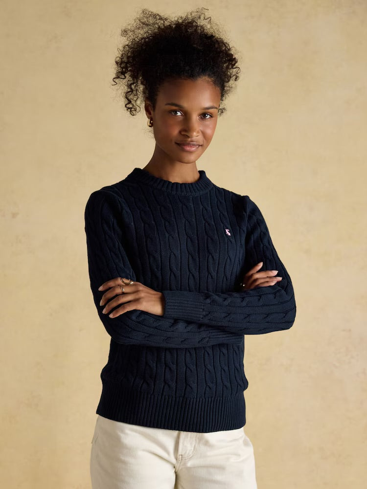 Joules Womens Classic Cable Sweater W78-283 Navy Clothing UK8 / Navy,UK10 / Navy,UK12 / Navy,UK14 / Navy,UK16 / Navy