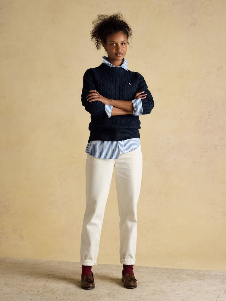 Joules Womens Classic Cable Sweater W78-283 Navy Clothing UK8 / Navy,UK10 / Navy,UK12 / Navy,UK14 / Navy,UK16 / Navy