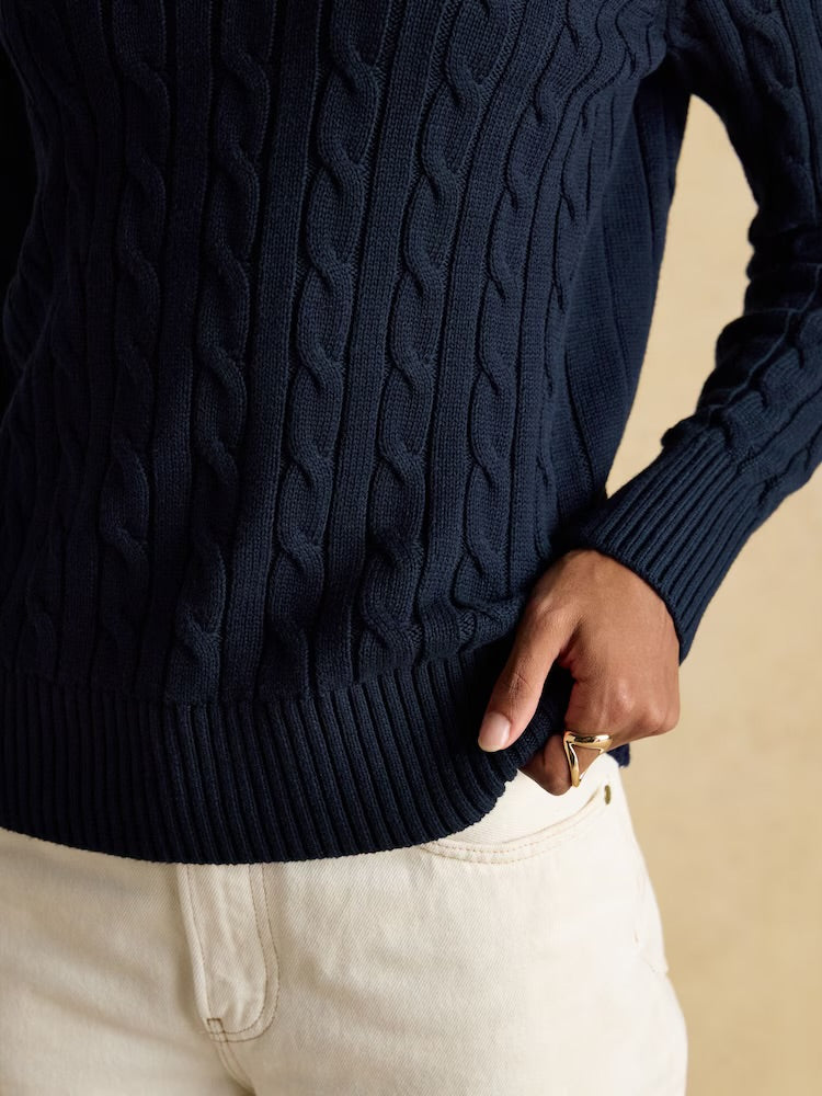 Joules Womens Classic Cable Sweater W78-283 Navy Clothing UK8 / Navy,UK10 / Navy,UK12 / Navy,UK14 / Navy,UK16 / Navy