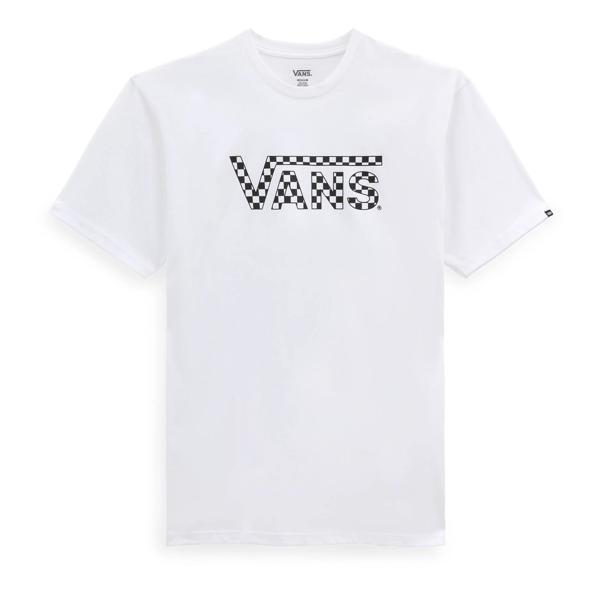 Vans Vans Mens Checkered Vans T-Shirt Vn0a7ucpyb21aw23 White Clothing XS ADULT / White,SMALL ADULT / White,MEDIUM ADULT / White