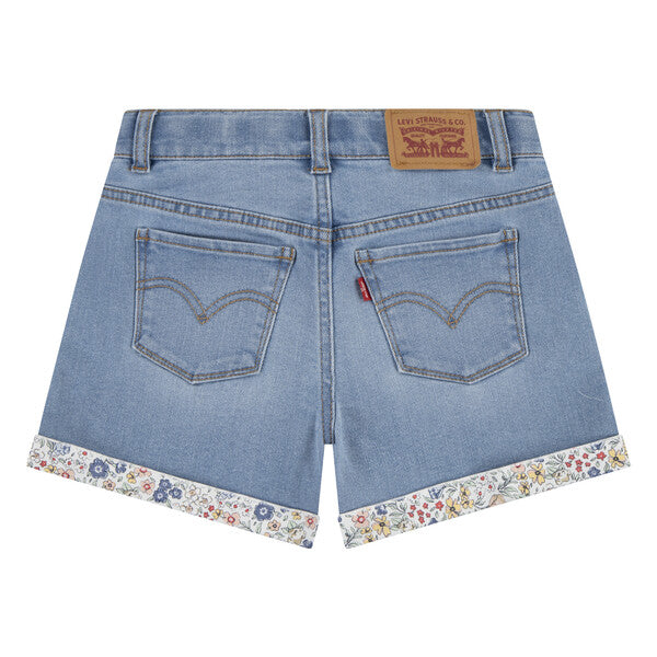 Levis Girls Denim Print Shorts 4Em214-L9v Clothing 10YRS / Mid Denim,12YRS / Mid Denim,14YRS / Mid Denim