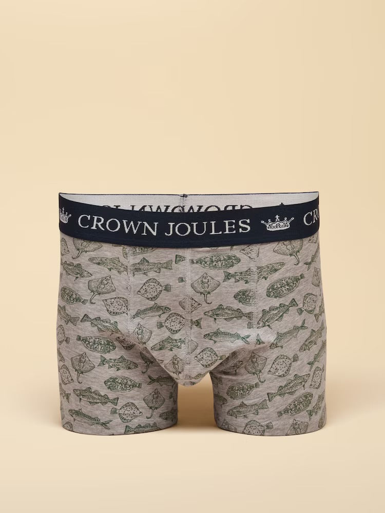 Joules Mens 2 Pack Boxer Shorts G48-164 Oh My Cod Grey Clothing S / Grey,M / Grey,L / Grey,XL / Grey