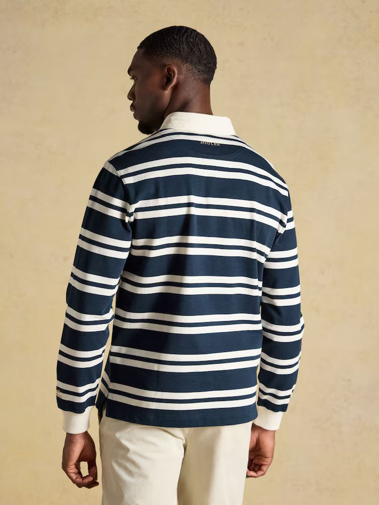 Joules Mens Club Rugby Shirt G48-125 Navy Cream Stripe Clothing S / Navy,M / Navy,L / Navy,XL / Navy