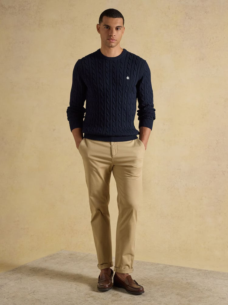 Joules Mens Cable Crew Sweater V50-200 Navy