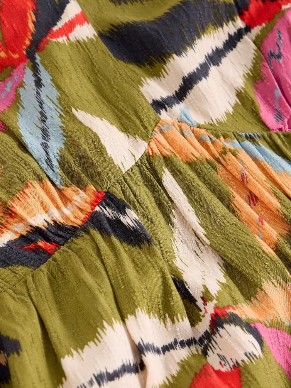 White Stuff Womens Lucy Midi Dress 444378 Khaki Multi Clothing UK8 / Multi,UK10 / Multi,UK12 / Multi,UK14 / Multi,UK16 / Multi