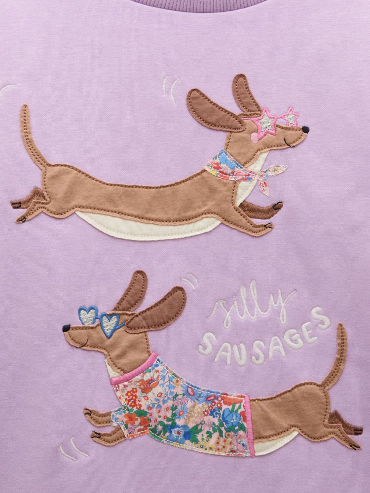 Joules Girls Mackenzie Sweatshirt G79-690 Lilac Dogs Clothing 3YRS / Lilac,4YRS / Lilac,5YRS / Lilac,6YRS / Lilac,8YRS / Lilac