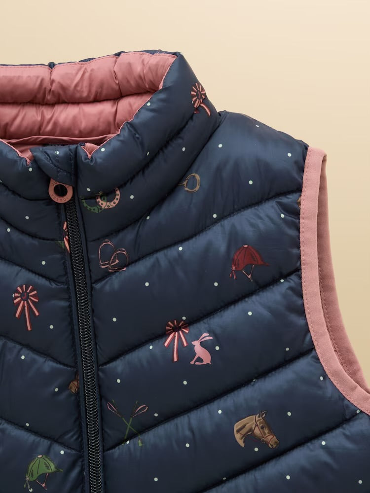 Joules Girls Crofton Gilet V29-053 Navy Horse Clothing 5YRS / Navy,6YRS / Navy,7YRS / Navy,8YRS / Navy,9YRS / Navy,10YRS / Navy
