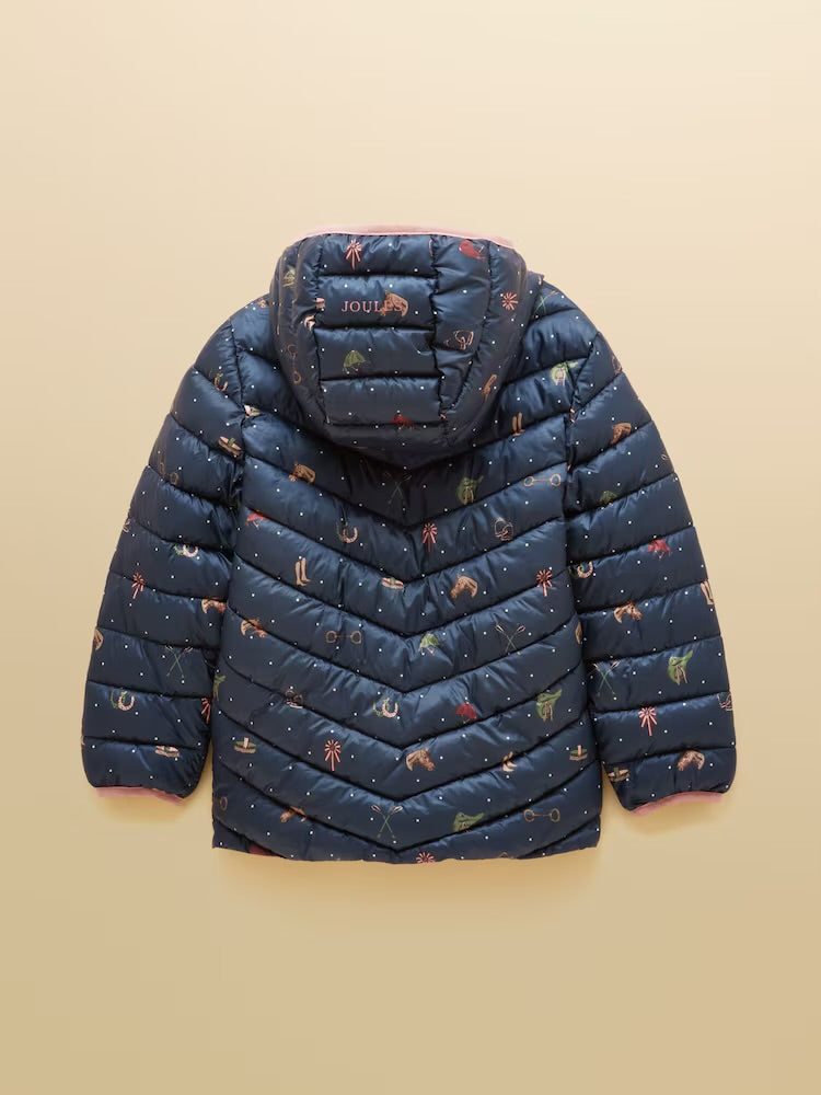 Joules Girls Cairn Coat G16-017 Navy Horse Clothing 4YRS / Navy,5YRS / Navy,6YRS / Navy,8YRS / Navy