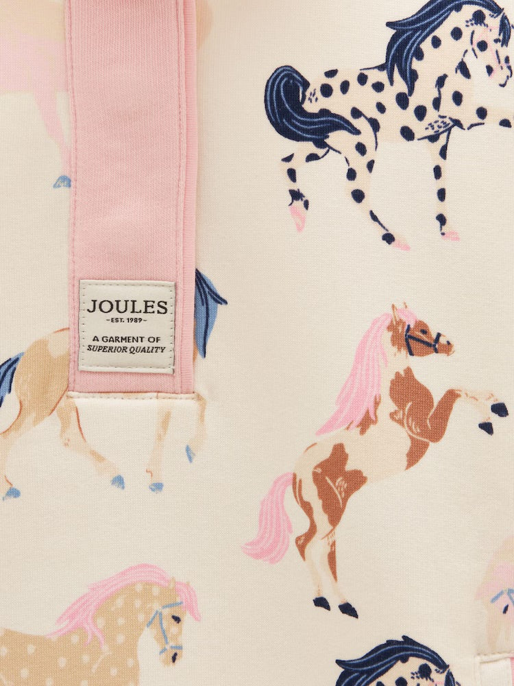 Joules Girls Burnham Sweatshirt G15-992 Cream Horse Clothing 5YRS / Cream,6YRS / Cream,7YRS / Cream,8YRS / Cream,9YRS / Cream,10YRS / Cream