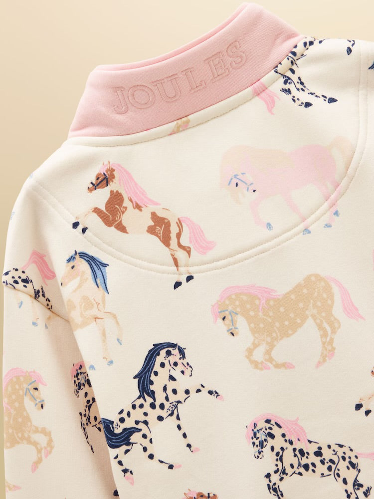Joules Girls Burnham Sweatshirt G15-992 Cream Horse Clothing 5YRS / Cream,6YRS / Cream,7YRS / Cream,8YRS / Cream,9YRS / Cream,10YRS / Cream