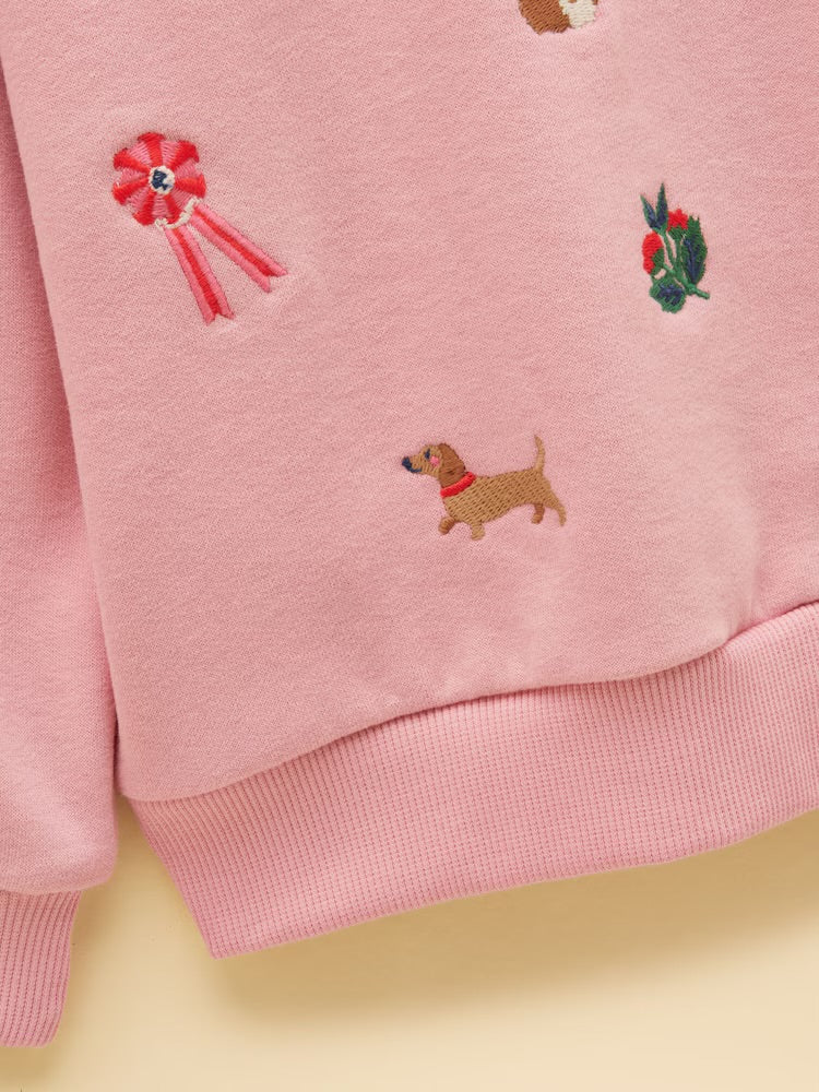 Joules Girls Avery Sweatshirt  Y33-267 Pink Icons Clothing 4YRS / Pink,5YRS / Pink,6YRS / Pink,7YRS / Pink,8YRS / Pink,9YRS / Pink,10YRS / Pink