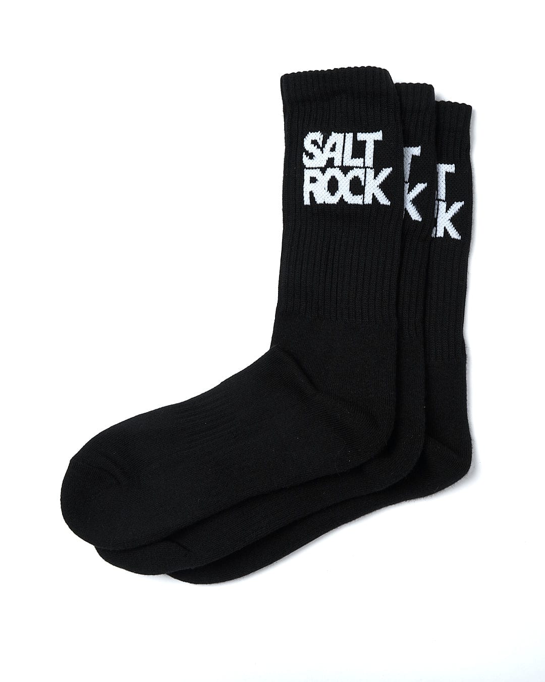 Saltrock Mens Athletic 3 Pack Socks Black Clothing UK7-11 / Black