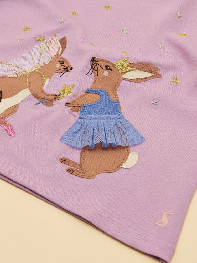 Joules Girls Ava T-Shirt G86-149 Lilac Bunny Clothing 2YRS / Lilac,3YRS / Lilac,4YRS / Lilac,5YRS / Lilac,6YRS / Lilac