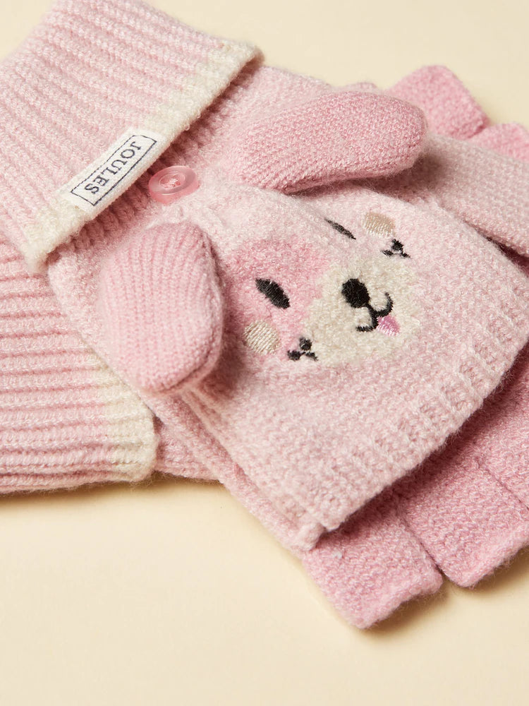 Joules Character Gloves Pink Dog Clothing ONE SIZE / Pink