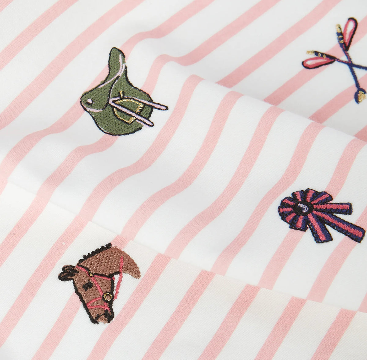 Joules Girls Harbour T-Shirt Ay5110 Pink Stripe Clothing 4YRS / Pink,5YRS / Pink,6YRS / Pink,8YRS / Pink,10YRS / Pink