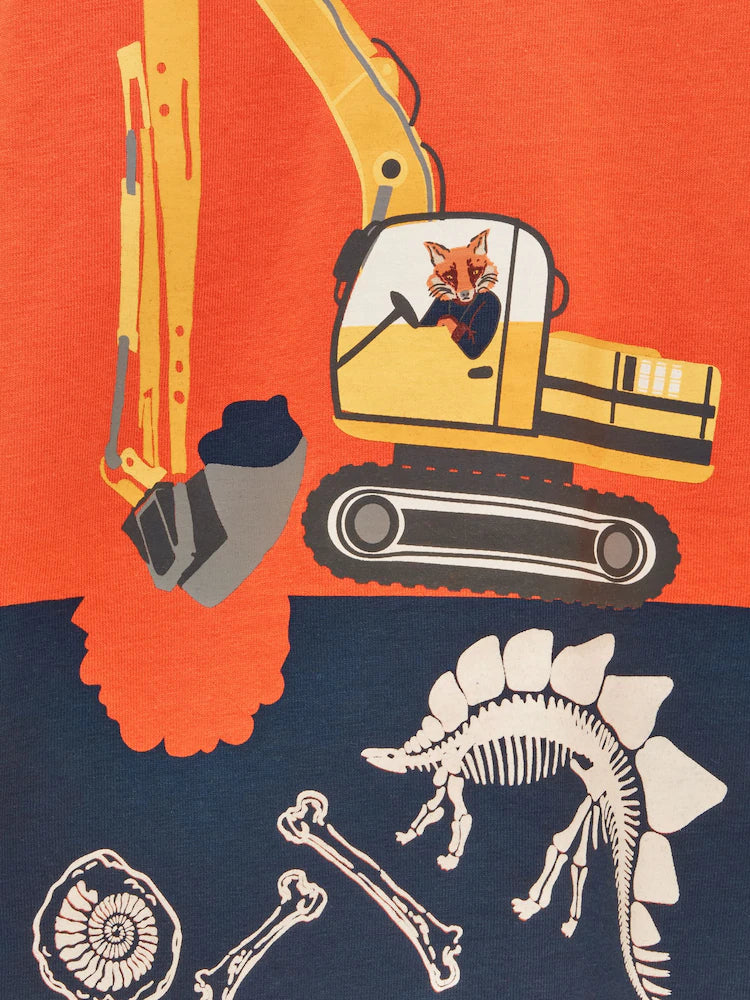 Joules Boys Finlay Glow In The Dark T-Shirt V28002 Clothing 2YRS / Orange,3YRS / Orange,4YRS / Orange,5YRS / Orange,6YRS / Orange,7YRS / Orange,8YRS / Orange