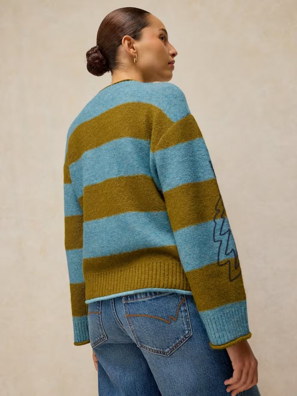 White Stuff Womens Emma Stripe Jumper 446751 Blue Khaki Clothing UK8 / Multi,UK10 / Multi,UK12 / Multi,UK14 / Multi,UK16 / Multi