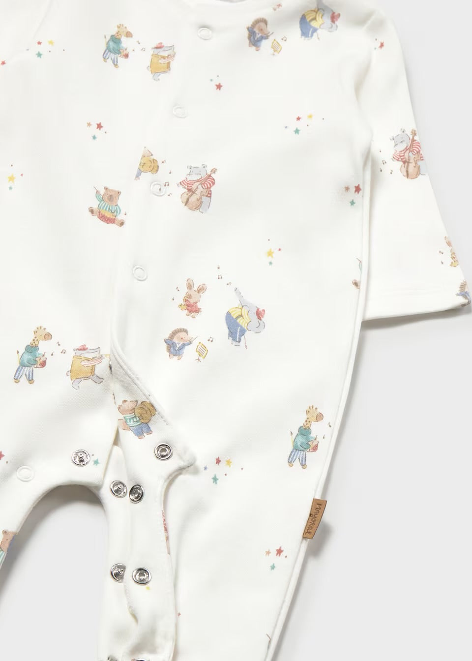 Mayoral Baby Sleepsuit 2767 Aop Musical Animals Clothing 0-1M / White,1-2M / White,2-4M / White,4-6M / White,6-9M / White