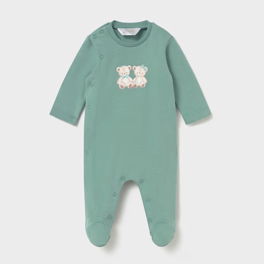 Mayoral Baby Sleepsuit 2767 Two Teddies Clothing 0-1M / Teal,1-2M / Teal,2-4M / Teal,4-6M / Teal,6-9M / Teal