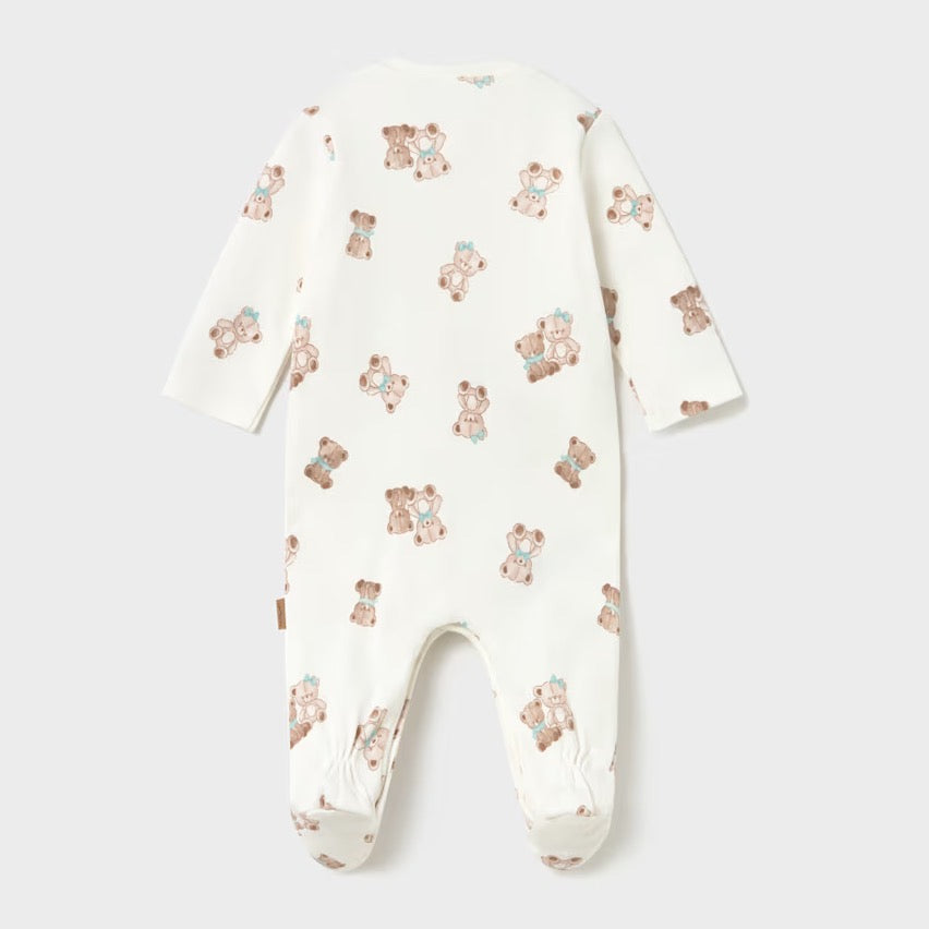 Mayoral Baby Sleepsuit 2767 Aop Teddy Print Clothing 0-1M / White,1-2M / White,2-4M / White,4-6M / White,6-9M / White