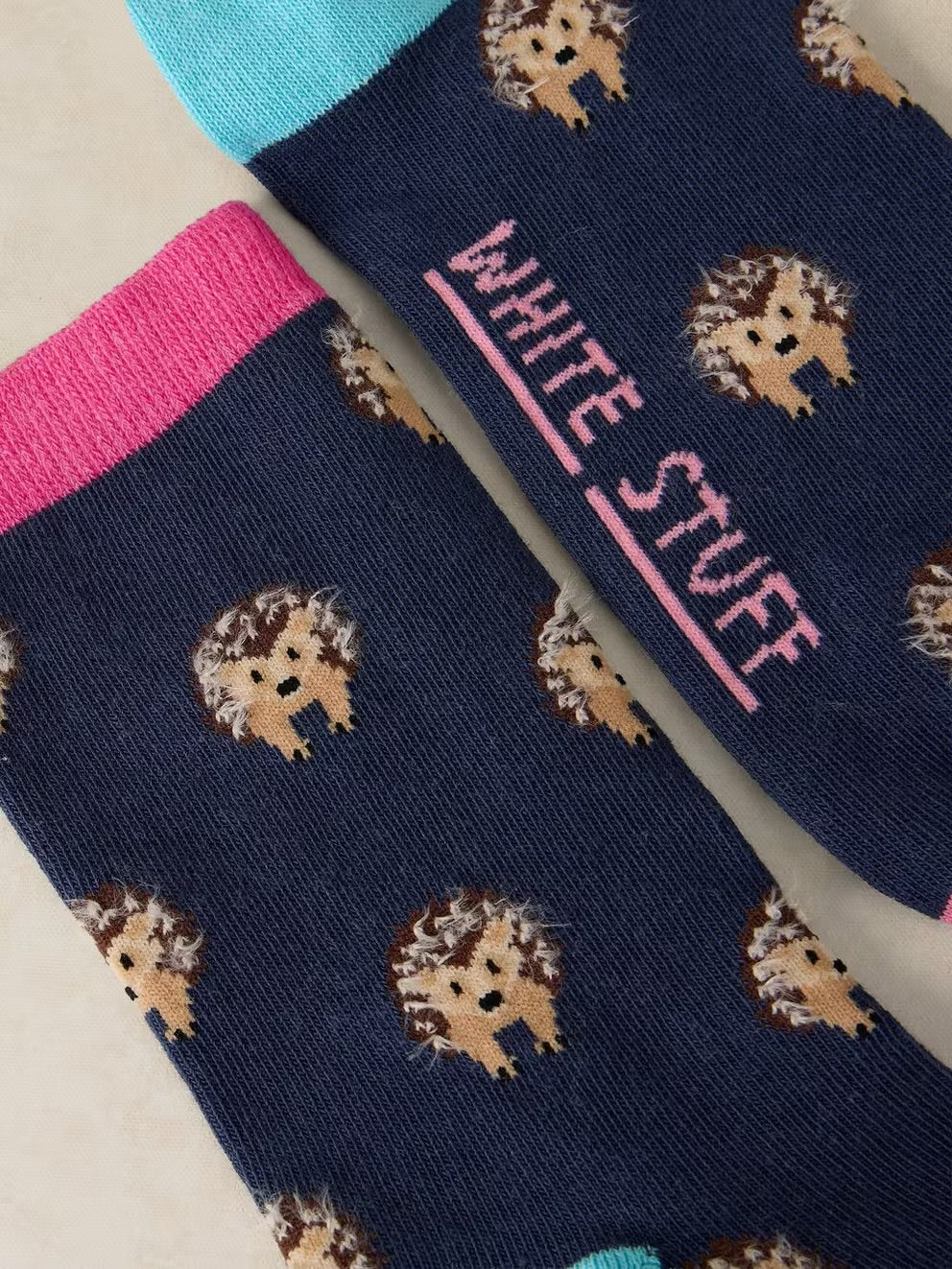 White Stuff Fluffy Hedgehog Socks 446846 Navy Clothing UK3-5 / Navy,UK6-8 / Navy