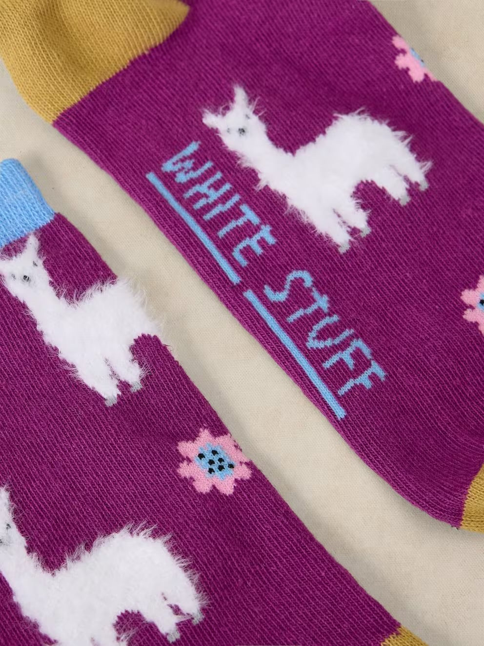 White Stuff Fluffy Llama Socks 446848 Purple Clothing UK3-5 / Purple,UK6-8 / Purple