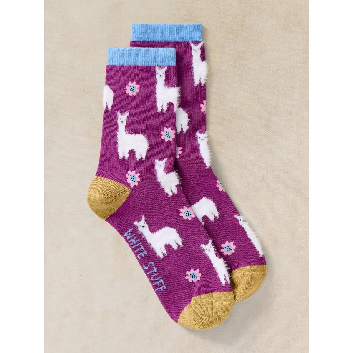 White Stuff Fluffy Llama Socks 446848 Purple Clothing UK3-5 / Purple,UK6-8 / Purple