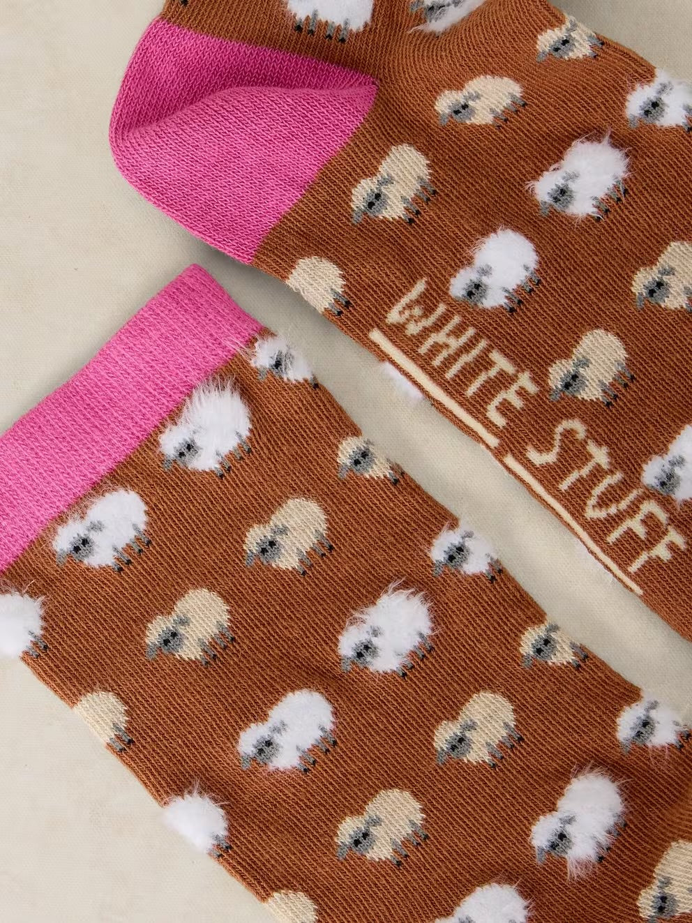 White Stuff Fluffy Mini Sheep Socks 446795 Dark Orange Clothing UK3-5 / Multi,UK6-8 / Multi