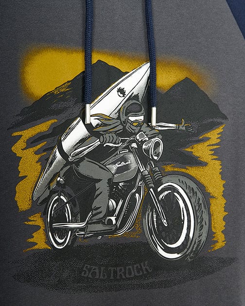 Saltrock Mens Skelly Rider Hoodie Grey Clothing SMALL ADULT / Grey,MEDIUM ADULT / Grey,LARGE ADULT / Grey,XL ADULT / Grey