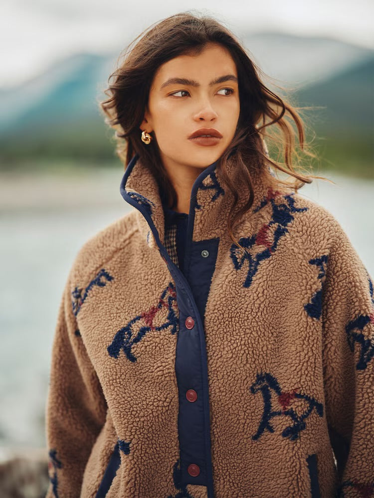 Joules Womens Eva Borg Fleece G49-549 Mink Horse
