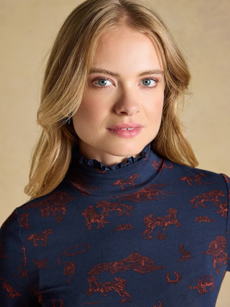 Joules Womens Amy Western Top W10-164 Navy