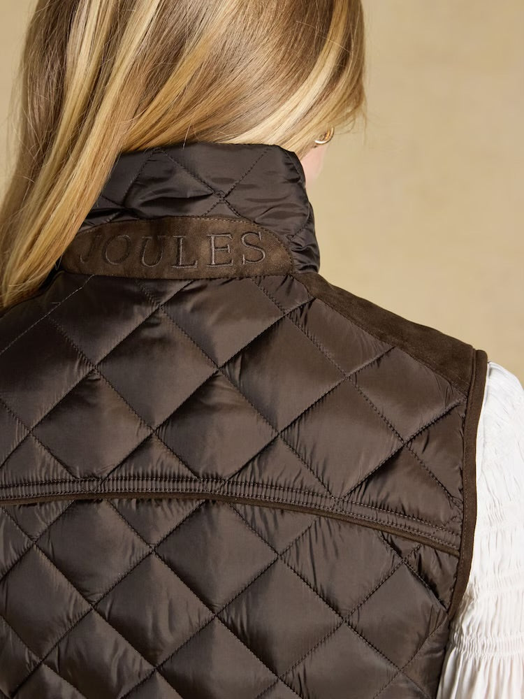 Joules Women Braemar Luxe Gilet G60-801 Chocolate