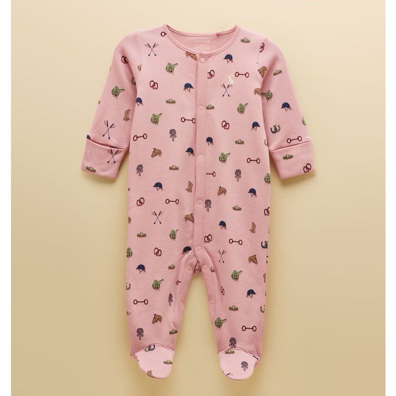 Joules Razamataz Baby Sleepsuit V29-322 Pink Jorse Icons
