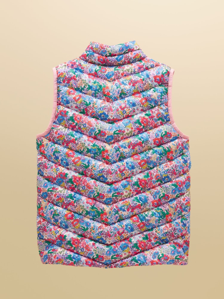 Joules Girls Crofton Gilet G79658 Pink Ditsy