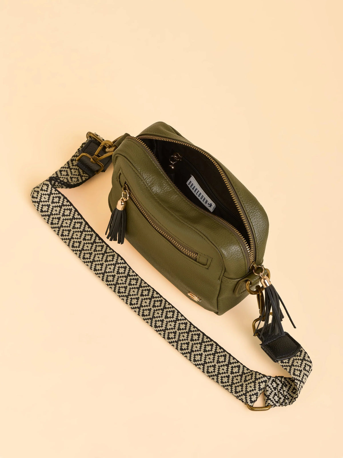 Brakeburn Womens Sierra Box Crossbody Bag Accessories ONE SIZE / Khaki