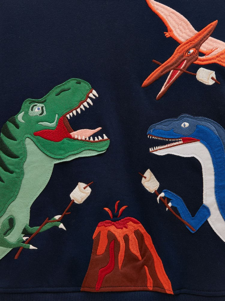 Joules Boys Hudson Sweatshirt V27-824 Navy Dino