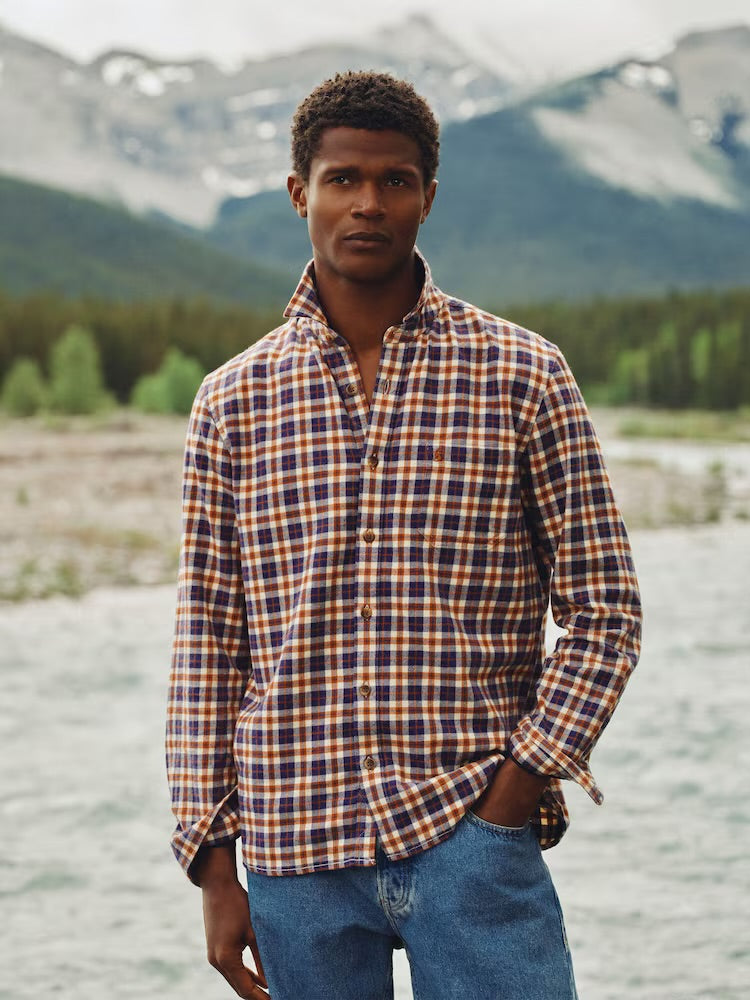 Joules Mens Navy Check Flannel Shirt Y96-026