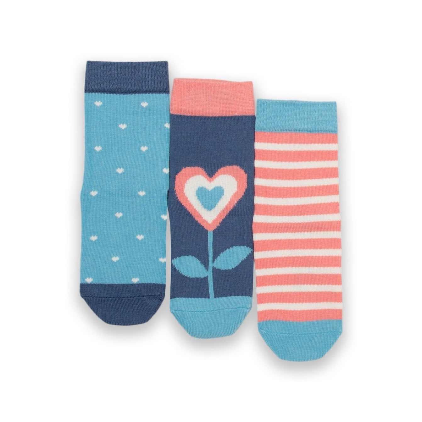 Kite 3 Pack Socks 7932-Agh Heartful Clothing 0-6M / Blue,6-12M / Blue,1-2YRS / Blue,UK6-8 / Blue,UK9-12 / Blue,UK13-2 / Blue