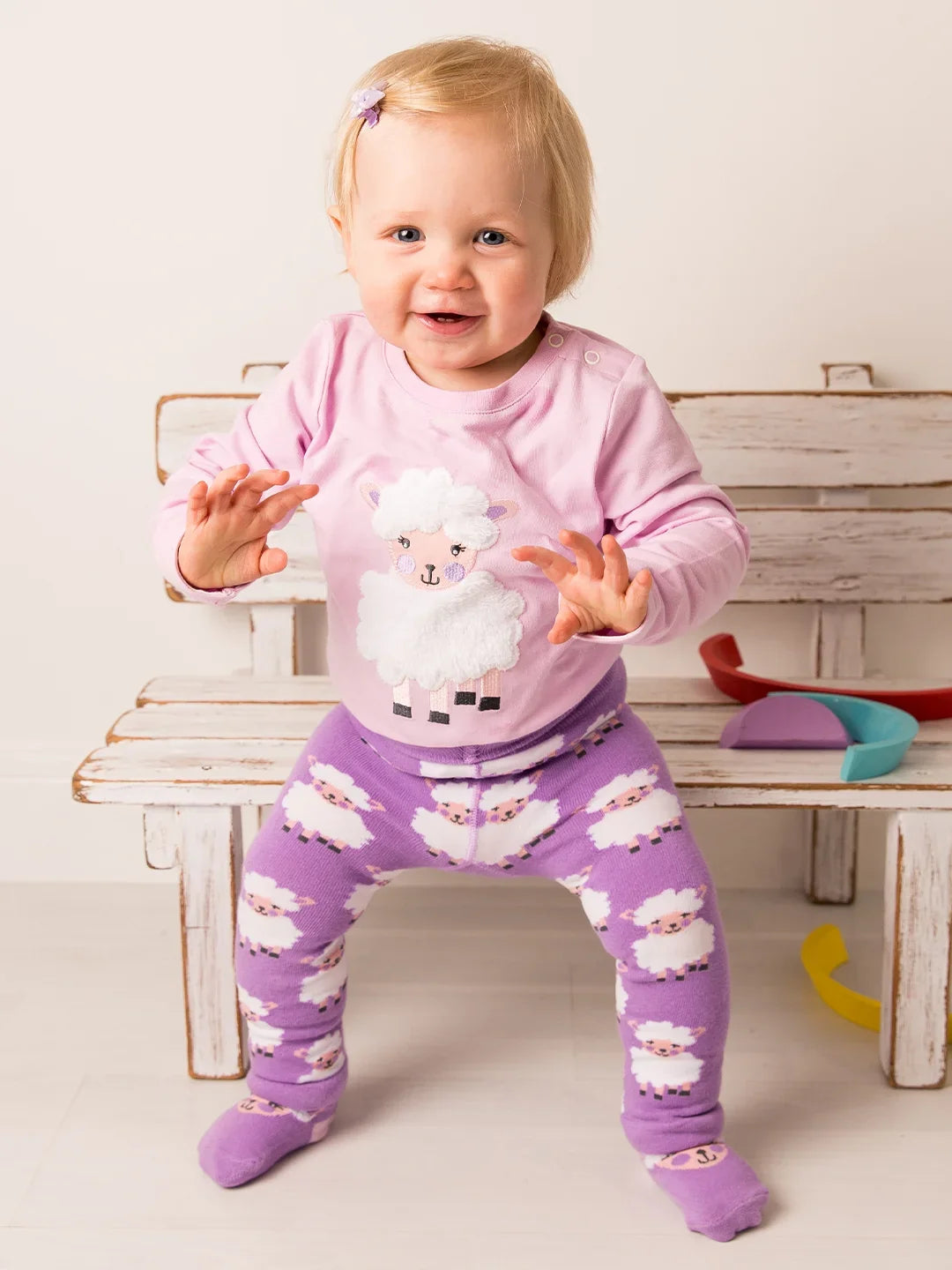 Blade &amp; Rose Elsie The Sheep Infant Knitted Leggings Lilac