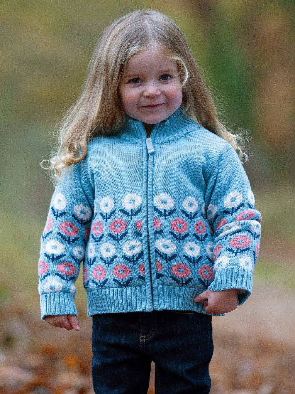 Kite Hygge Flower Sherpa Line Cardigan F193-Agk Clothing 4YRS / Ice Blue,5YRS / Ice Blue,6YRS / Ice Blue,8YRS / Ice Blue