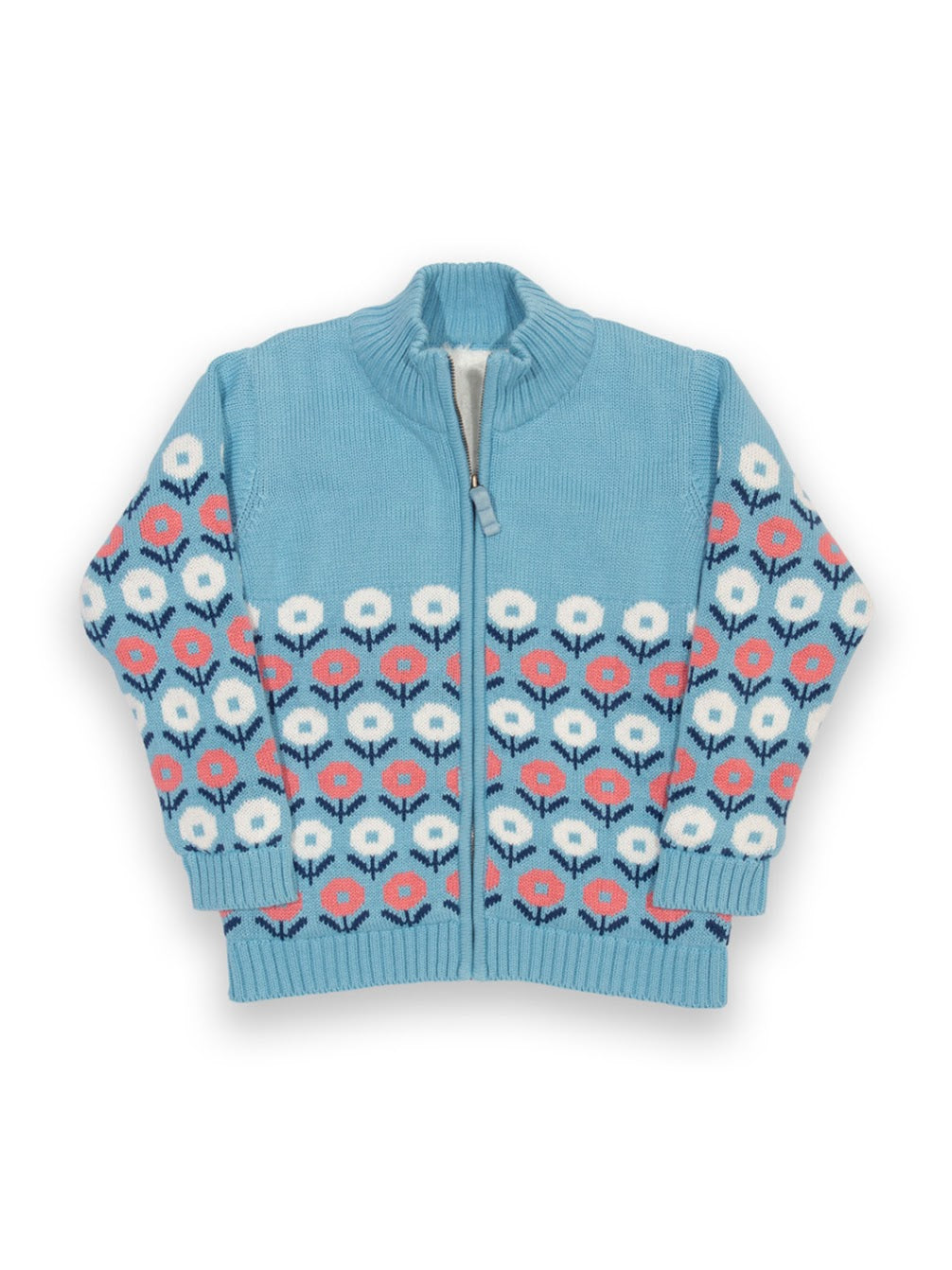 Kite Hygge Flower Sherpa Line Cardigan F193-Agk Clothing 4YRS / Ice Blue,5YRS / Ice Blue,6YRS / Ice Blue,8YRS / Ice Blue