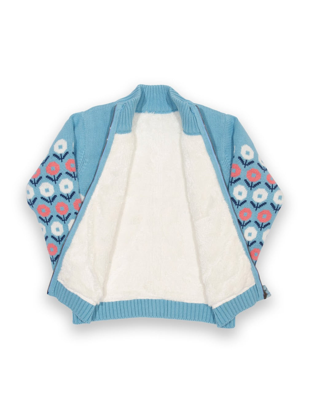 Kite Hygge Flower Sherpa Line Cardigan F193-Agk Clothing 4YRS / Ice Blue,5YRS / Ice Blue,6YRS / Ice Blue,8YRS / Ice Blue