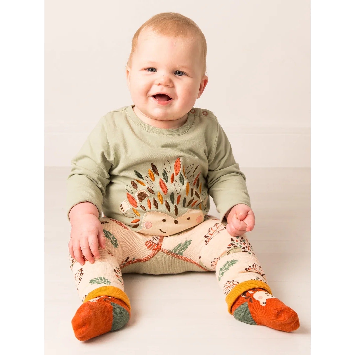 Blade & Rose Lenny The Hedgehog Infant T-Shirt Sage Clothing 0-6M / Sage,6-12M / Sage,12-24M / Sage